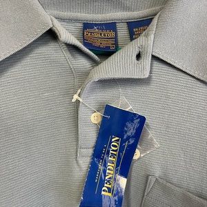 Pendleton light blue knit golf shirt. Large. With tags